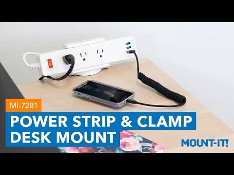 Desktop Power Strip White Cable Management - Desktop Power Strip - Mount-It! - MI-7281