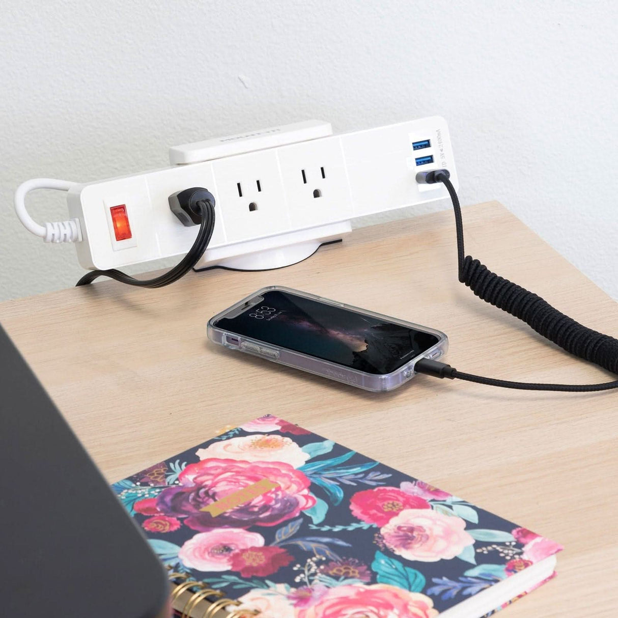 Desktop Power Strip White Cable Management - Desktop Power Strip - Mount-It! - MI-7281
