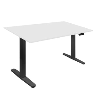 White Standing Desk - Dual Motor Electric Standing Desk with 55" Tabletop - Black Base - Mount-It! - MI-18113 White Standing Desk - Dual Motor Electric Standing Desk with 55" Tabletop - Black Base - Mount-It! - MI-18113
