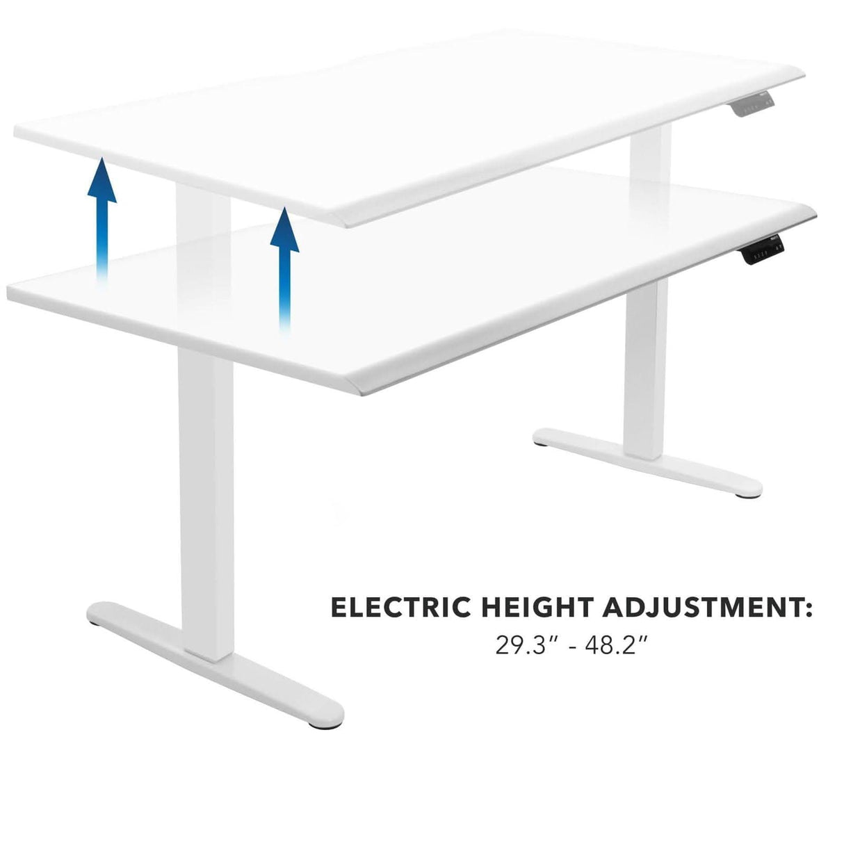 Dual Motor Electric Standing Desk with 60" Tabletop - White Base White Standing Desk - Dual Motor Electric Standing Desk with 60" Tabletop - White Base - Mount-It! - MI-18123