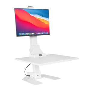 White Desk Converters - Electric Standing Desk Converter for 1 Monitor - Mount-It! - MI-7951WHT White Desk Converters - Electric Standing Desk Converter for 1 Monitor - Mount-It! - MI-7951WHT