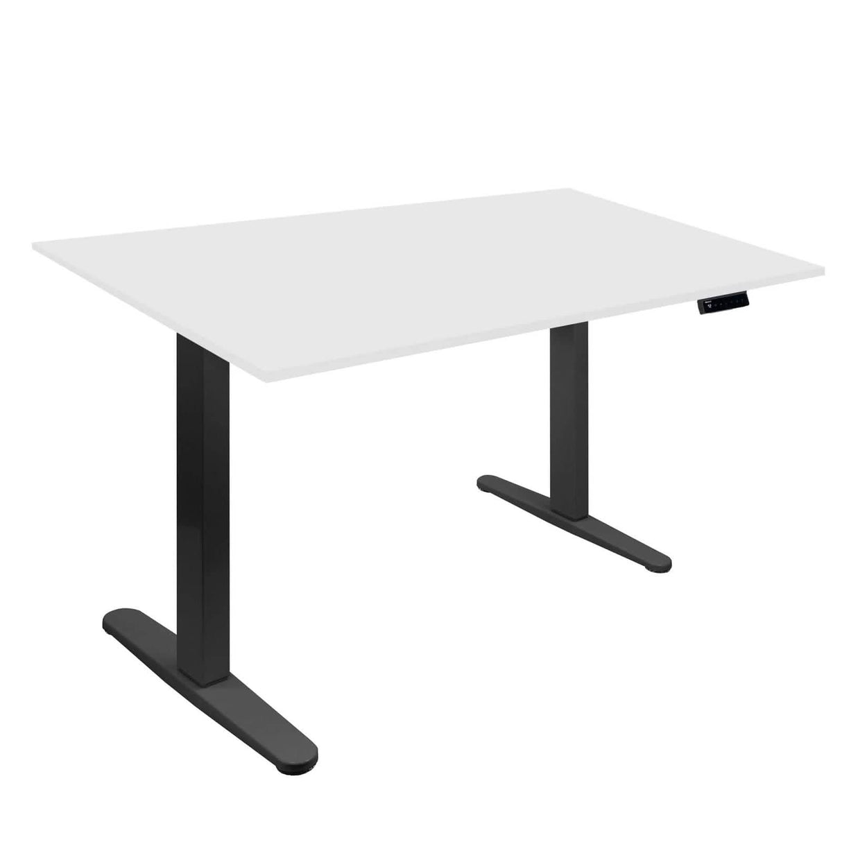 Electric Standing Desk with 55" Tabletop - Black Base White Standing Desk - Electric Standing Desk with 55" Tabletop - Black Base - Mount-It! - MI-18064