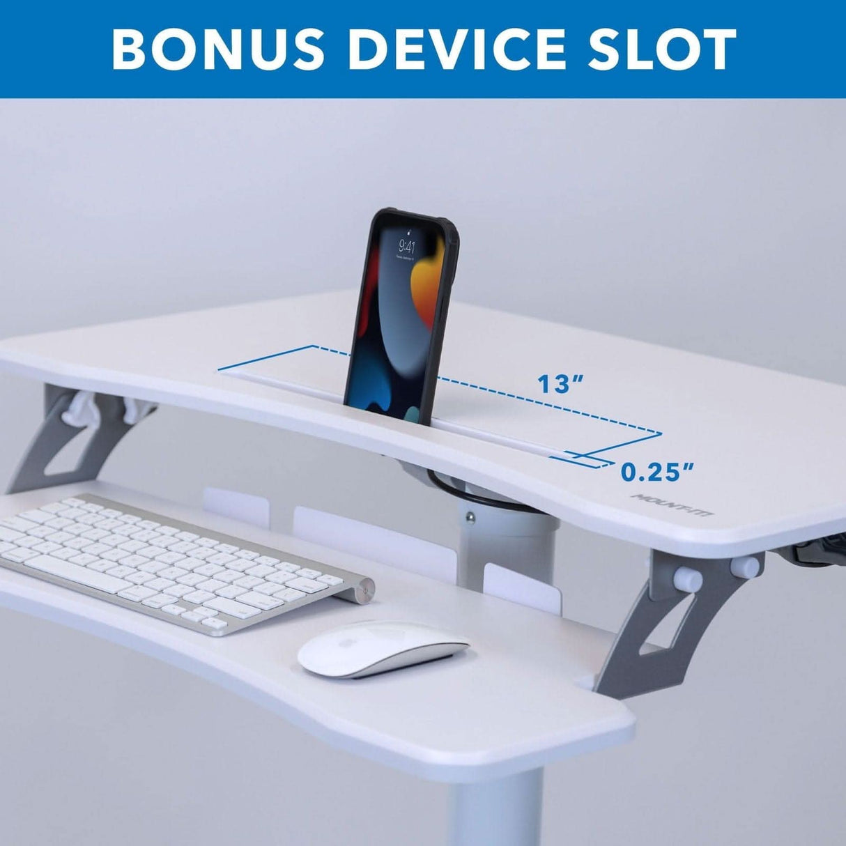 Mobile Sit-Stand Computer Workstation White Mobile Standing Desk - Mobile Sit-Stand Computer Workstation - Mount-It! - MI-7979W