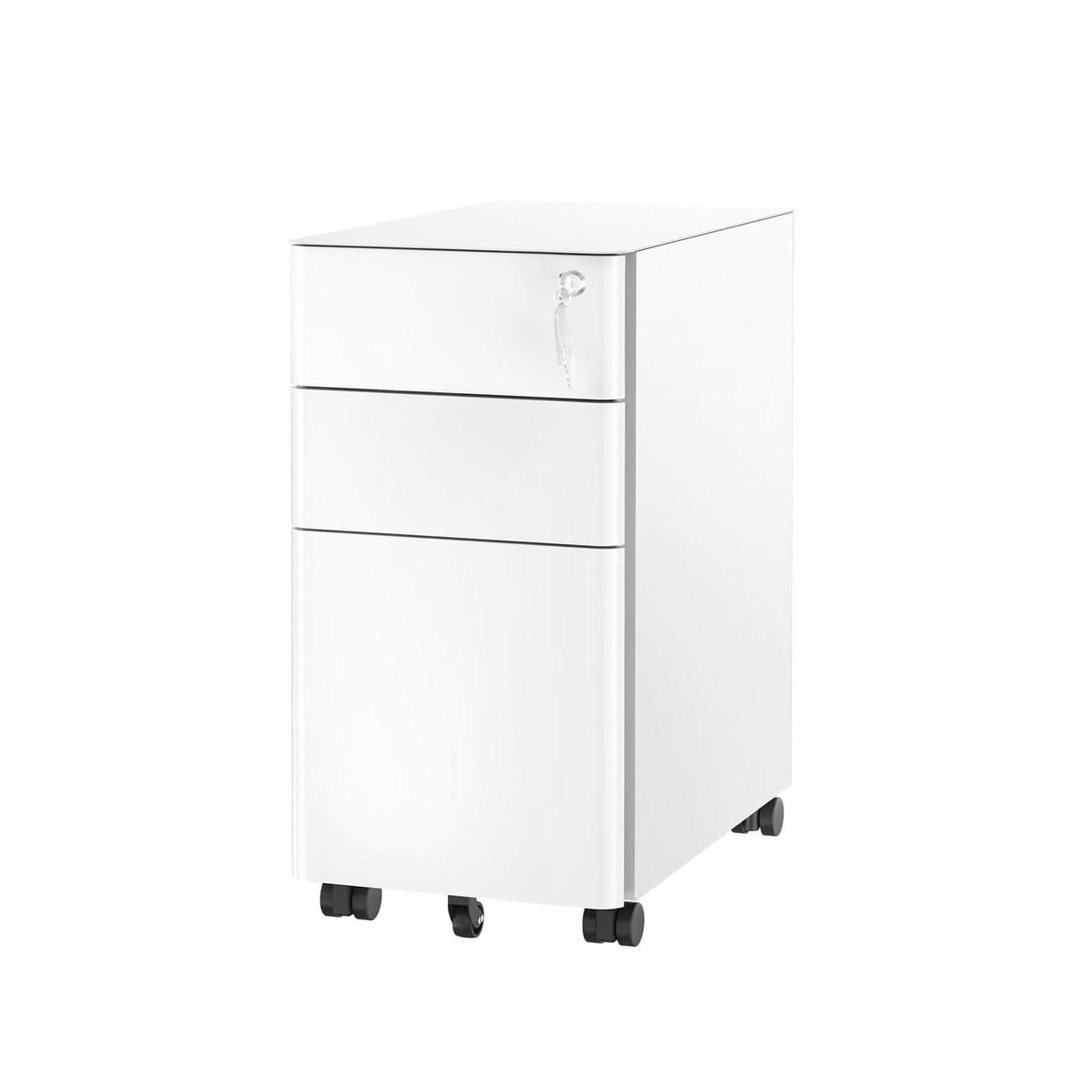 Slim Rolling File Cabinet with 3 Drawers White File Cabinet - Slim Rolling File Cabinet with 3 Drawers - Mount-It! - MI-944W