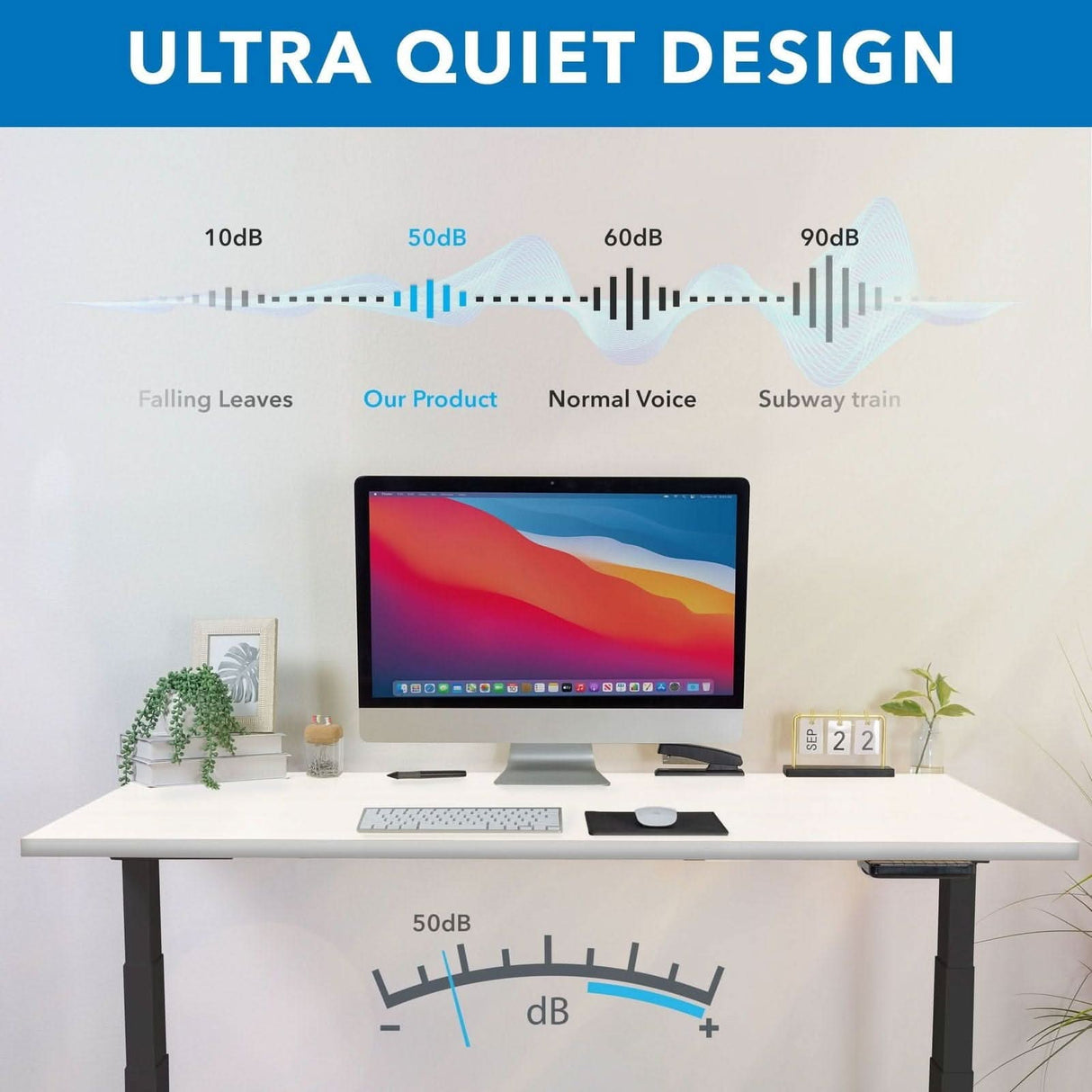 Ultimate Dual Motor Electric Standing Desk with 48" Tabletop White Standing Desk - Ultimate Dual Motor Electric Standing Desk with 48" Tabletop - Black Base - Mount-It! - MI-18116