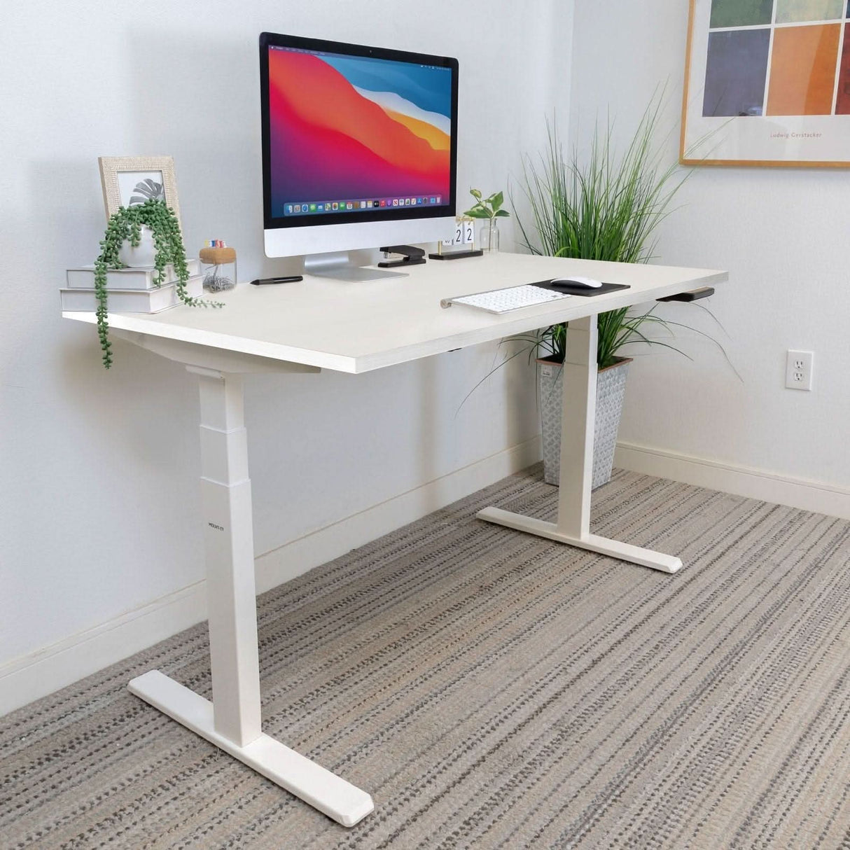 Ultimate Dual Motor Electric Standing Desk with 48" Tabletop White Standing Desk - Ultimate Dual Motor Electric Standing Desk with 48" Tabletop - White Base - Mount-It! - MI-18066