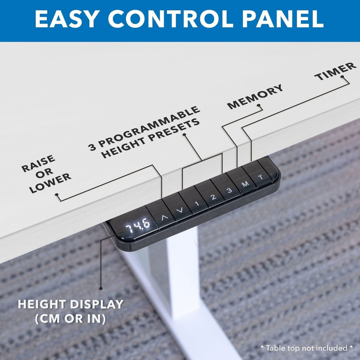 Ultimate Dual Motor Electric Standing Desk with 48" Tabletop White Standing Desk - Ultimate Dual Motor Electric Standing Desk with 48" Tabletop - White Base - Mount-It! - MI-18066