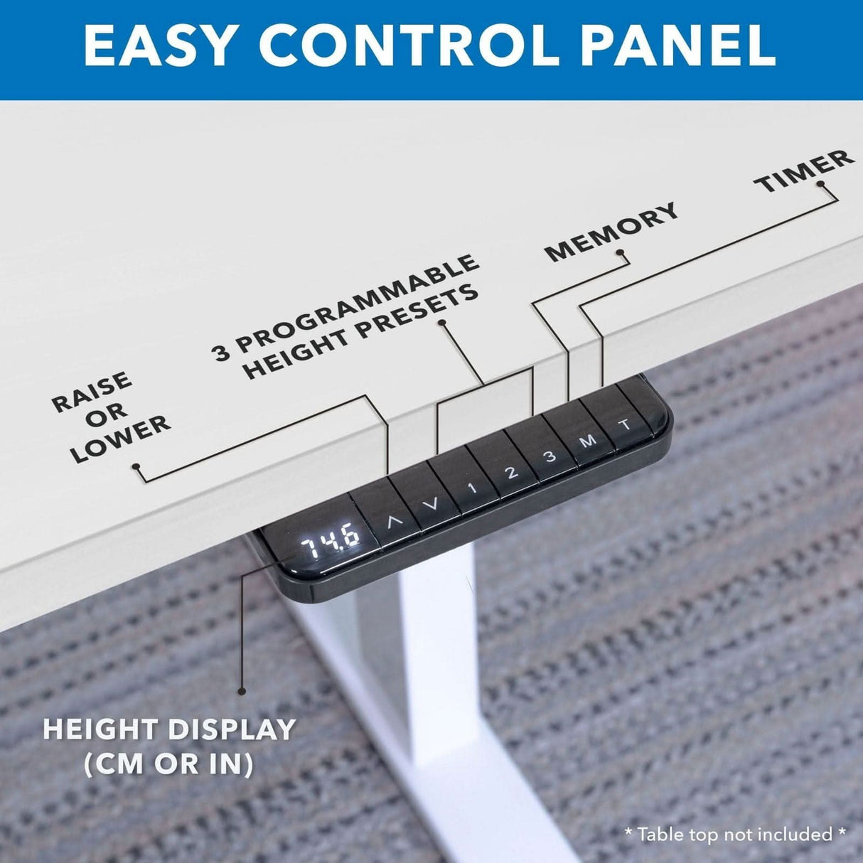 Ultimate Dual Motor Electric Standing Desk with 48" Tabletop White Standing Desk - Ultimate Dual Motor Electric Standing Desk with 48" Tabletop - White Base - Mount-It! - MI-18066