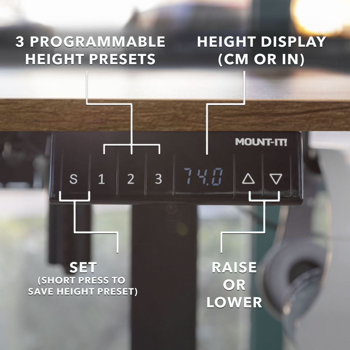Standing Desk - XL Electric Height Adjustable Corner Standing Desk - Mount-It! -