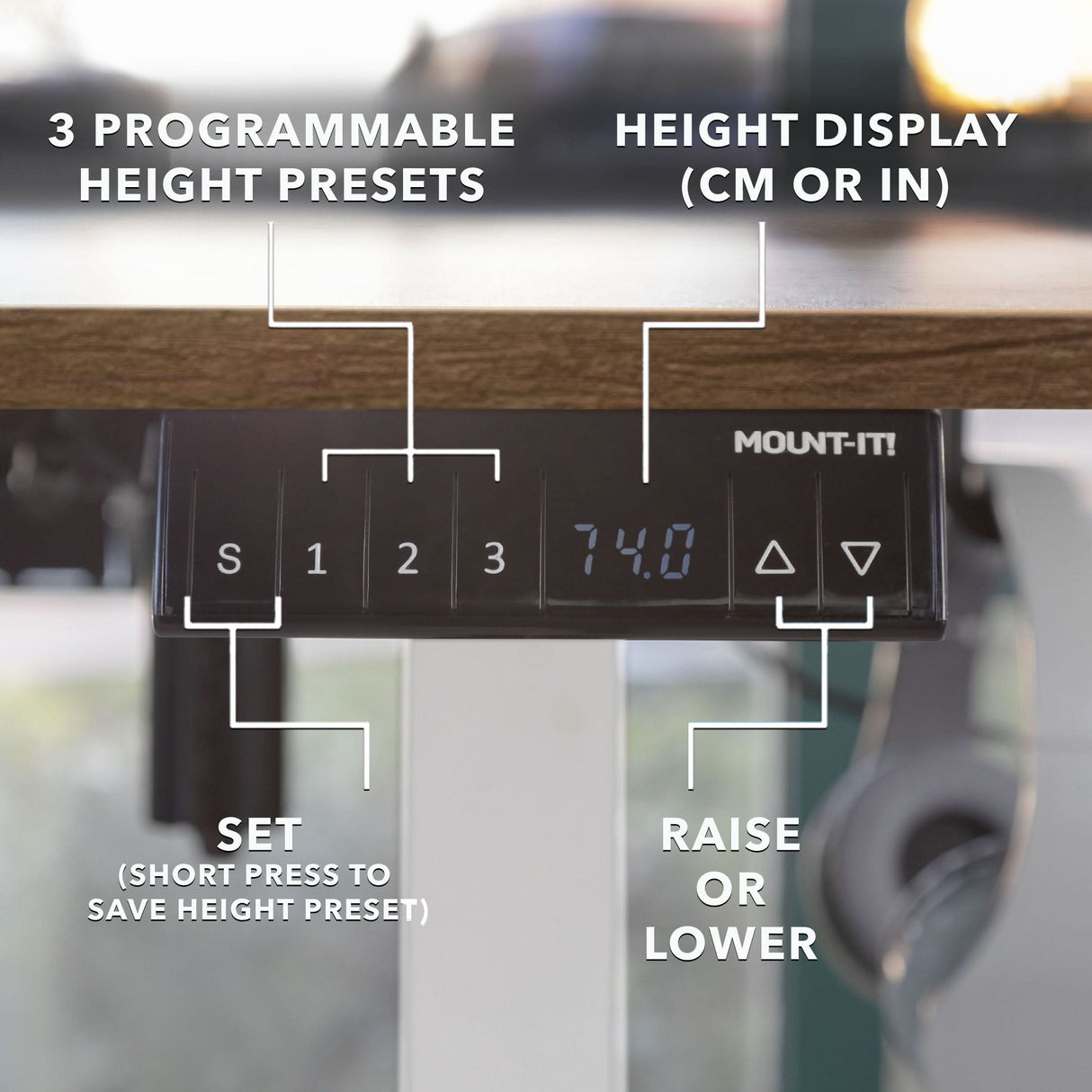 Standing Desk - XL Electric Height Adjustable Corner Standing Desk - Mount-It! -
