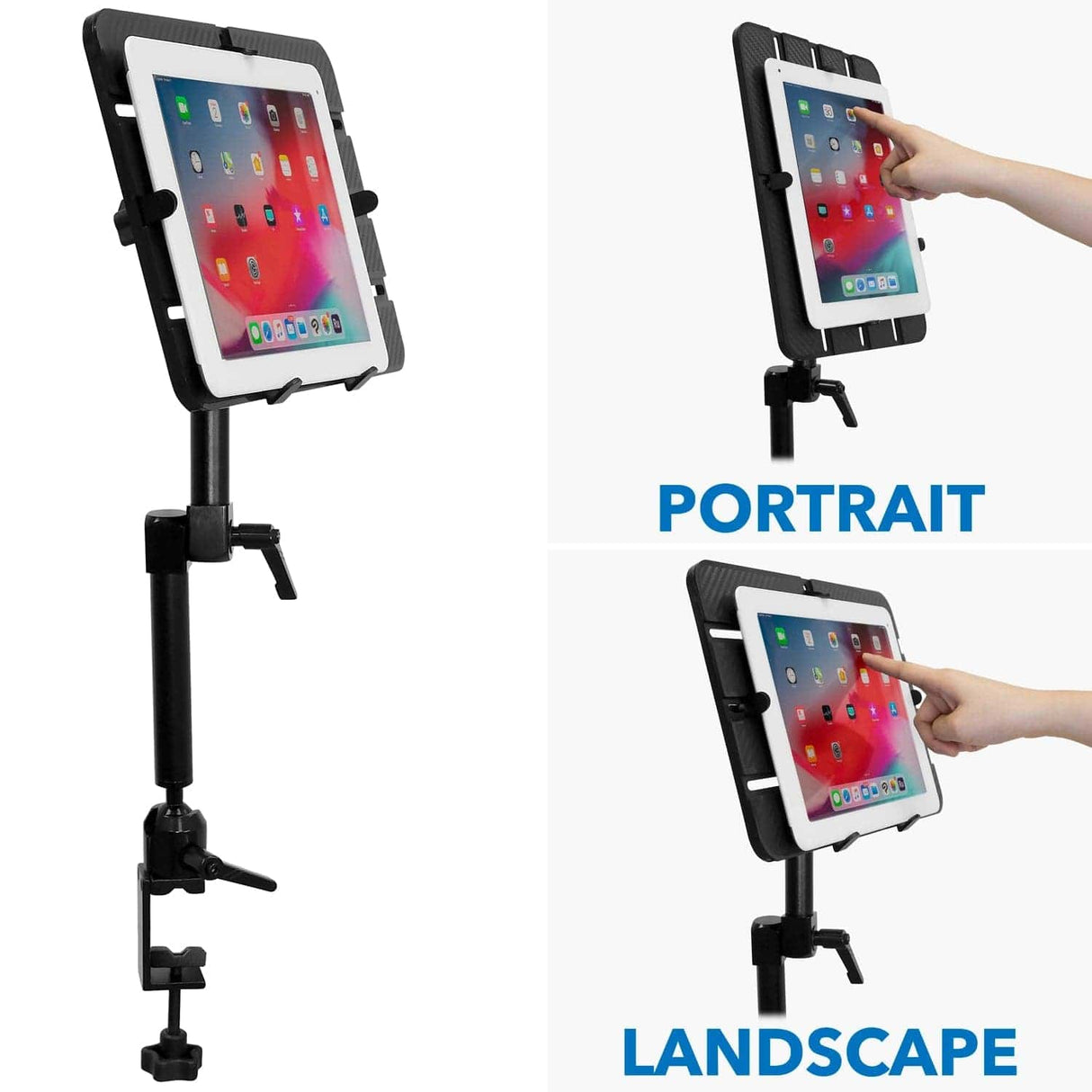 Universal Tablet Pole and Desk Mount Black Tablet Mount - Universal Tablet Pole and Desk Mount - Mount-It! - MI-7510