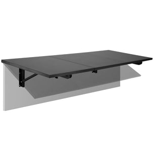 Black Wall Mounted Desk - Wall Mounted Drop Leaf Table / Workbench - Mount-It! - MI-7993 Black Wall Mounted Desk - Wall Mounted Drop Leaf Table / Workbench - Mount-It! - MI-7993