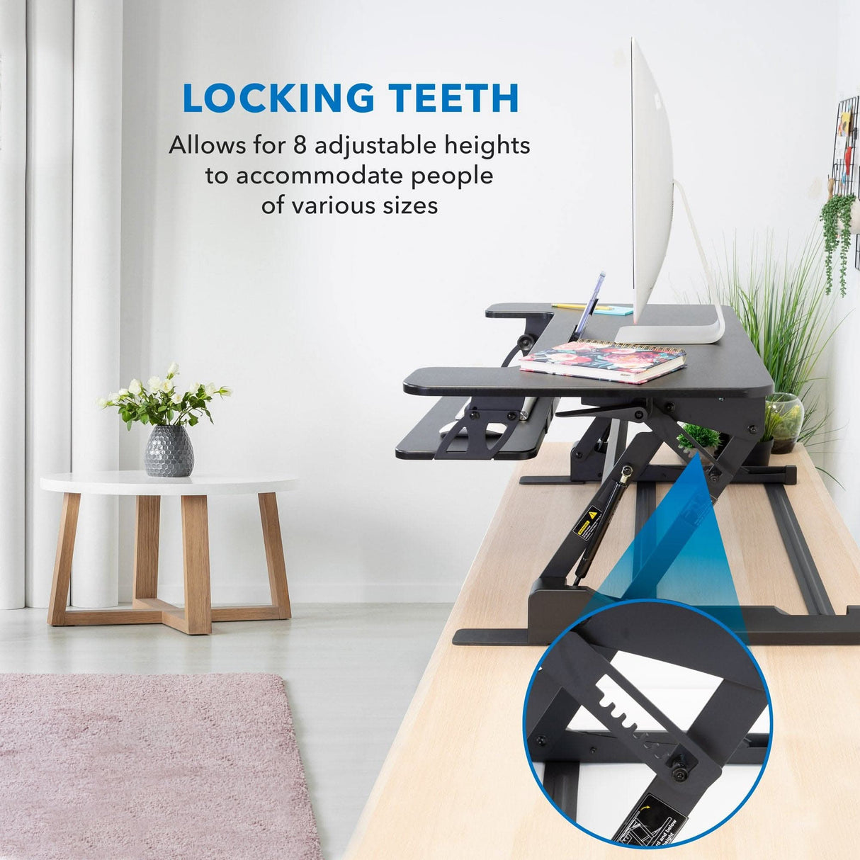 Wide Standing Desk Converter with Gas Spring Black Desk Converters - Wide Standing Desk Converter with Gas Spring - Mount-It! - MI-7926