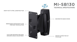 Speaker Mount - Universal Heavy Duty Speaker Wall Mount (Pair) - Mount-It! - MI-SB130 Speaker Mount - Universal Heavy Duty Speaker Wall Mount (Pair) - Mount-It! - MI-SB130