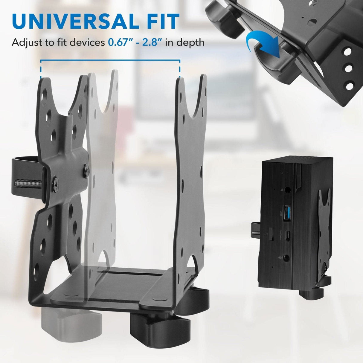 Universal Thin Client PC Mini Mount CPU Holder - Universal Thin Client PC Mini Mount - Mount-It! - MI-7157