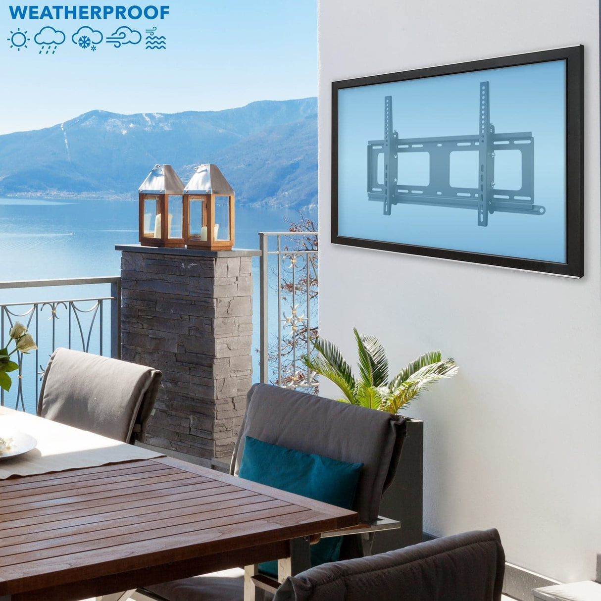 Weatherproof Outdoor TV Wall Mount TV Mount - Weatherproof Outdoor TV Wall Mount - Mount-It! - MI-383