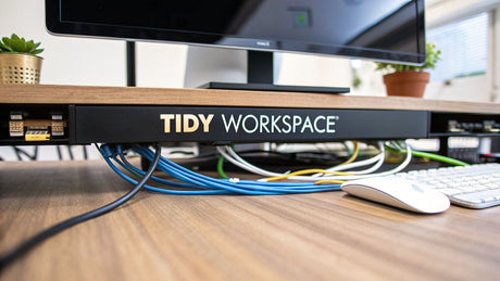 How to Organize Cables Under Desk for a Tidy Workspace - Mount-It!