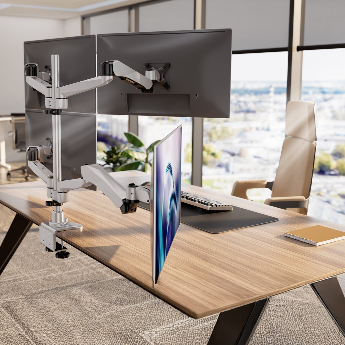 Quad Monitor Mounts & Stands for Ergonomic Workspaces – Mount-It!