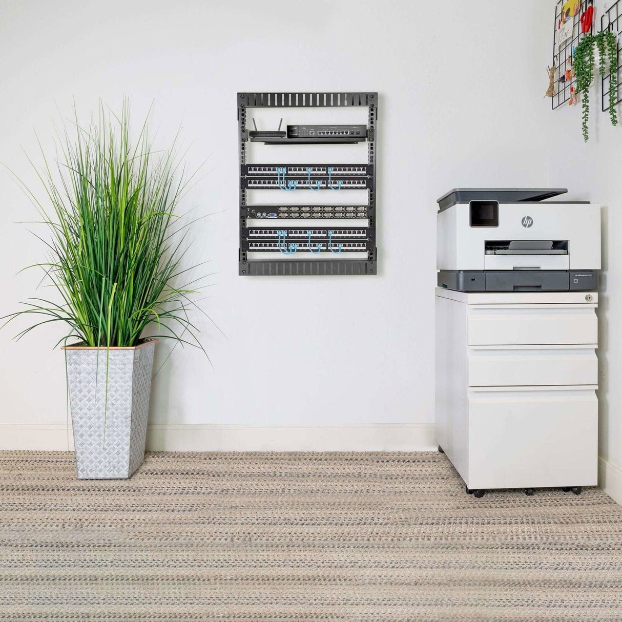 Server and Networking Racks - 12U Black Steel Open Frame Wall Rack - Mount-It! - MI-7633
