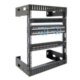 Server and Networking Racks - 12U Black Steel Open Frame Wall Rack - Mount-It! - MI-7633