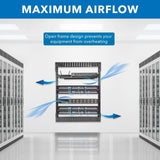 Server and Networking Racks - 12U Black Steel Open Frame Wall Rack - Mount-It! - MI-7633