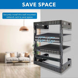 Server and Networking Racks - 12U Black Steel Open Frame Wall Rack - Mount-It! - MI-7633