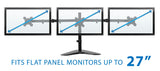 19-27 Inch Monitors Monitor Stands - Triple Monitor Stand | 19" to 27" Screen Sizes - Mount-It! - MI-2789