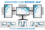 19-27 Inch Monitors Monitor Stands - Triple Monitor Stand | 19" to 27" Screen Sizes - Mount-It! - MI-2789
