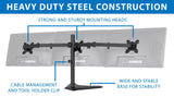19-27 Inch Monitors Monitor Stands - Triple Monitor Stand | 19" to 27" Screen Sizes - Mount-It! - MI-2789