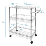 Storage - 3-Tier Rolling Utility Cart - Mount-It! - MI-7860