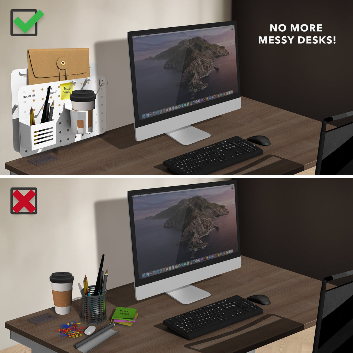 Desk Accessories - 360° Rotating Pegboard and Organizer with Accessories - Mount-It! -