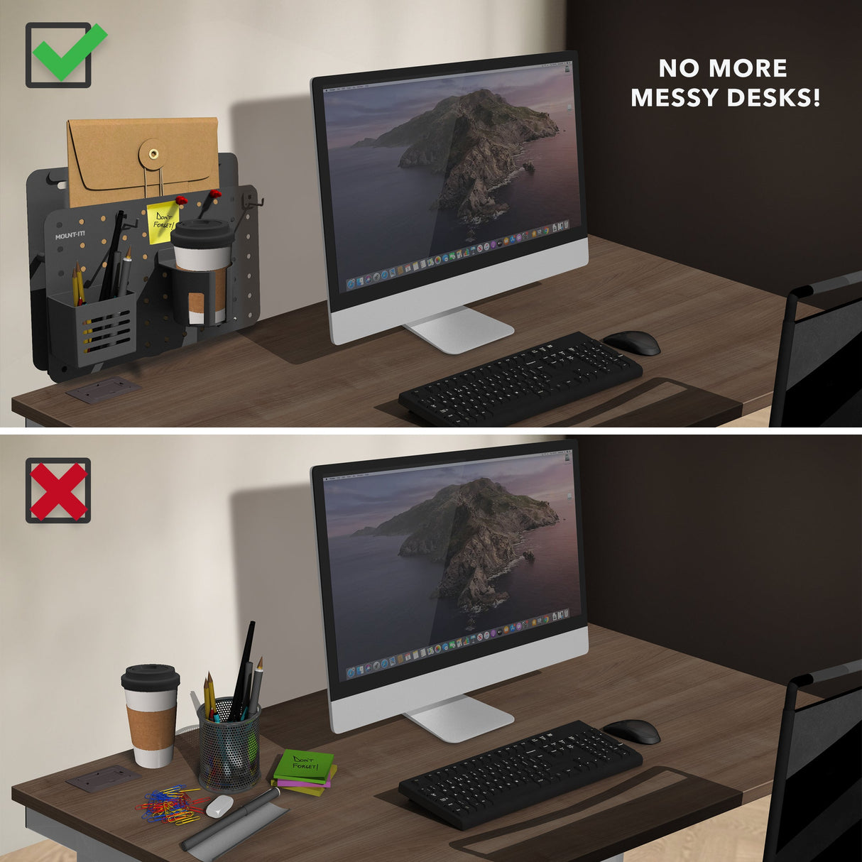 Desk Accessories - 360° Rotating Pegboard and Organizer with Accessories - Mount-It! -