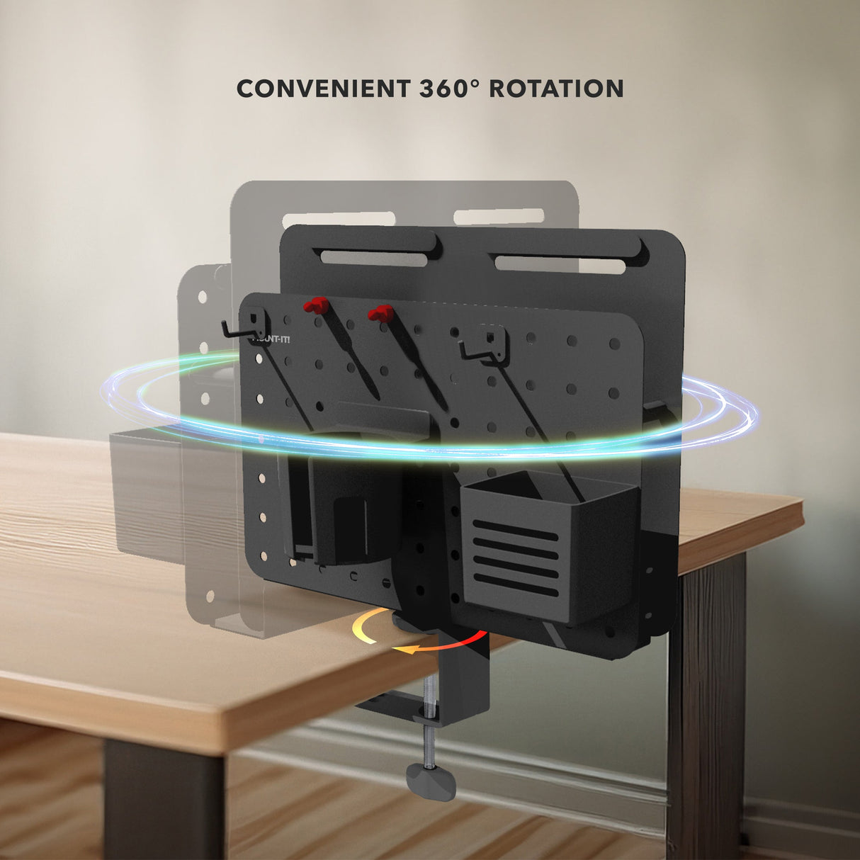 Desk Accessories - 360° Rotating Pegboard and Organizer with Accessories - Mount-It! -