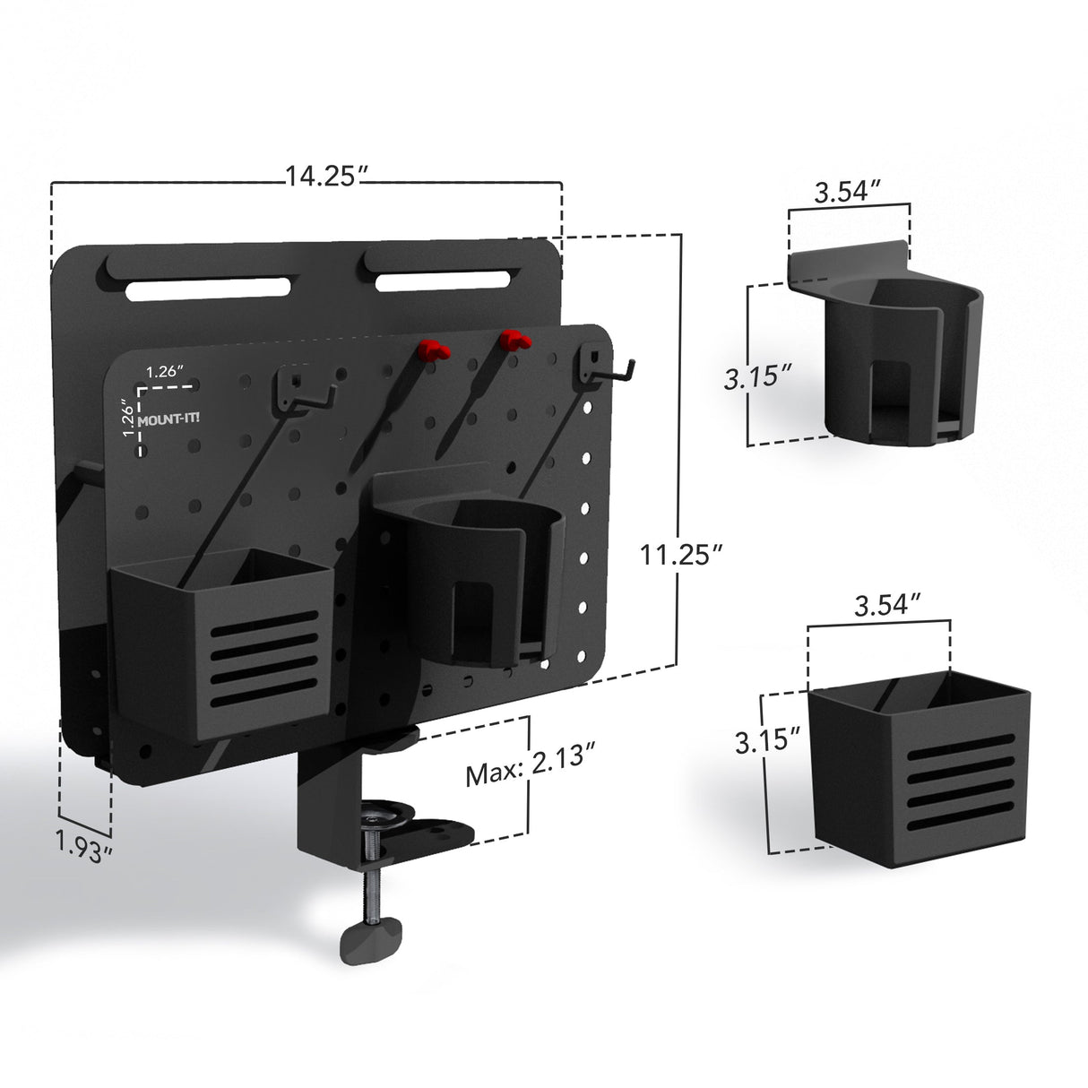 Desk Accessories - 360° Rotating Pegboard and Organizer with Accessories - Mount-It! -