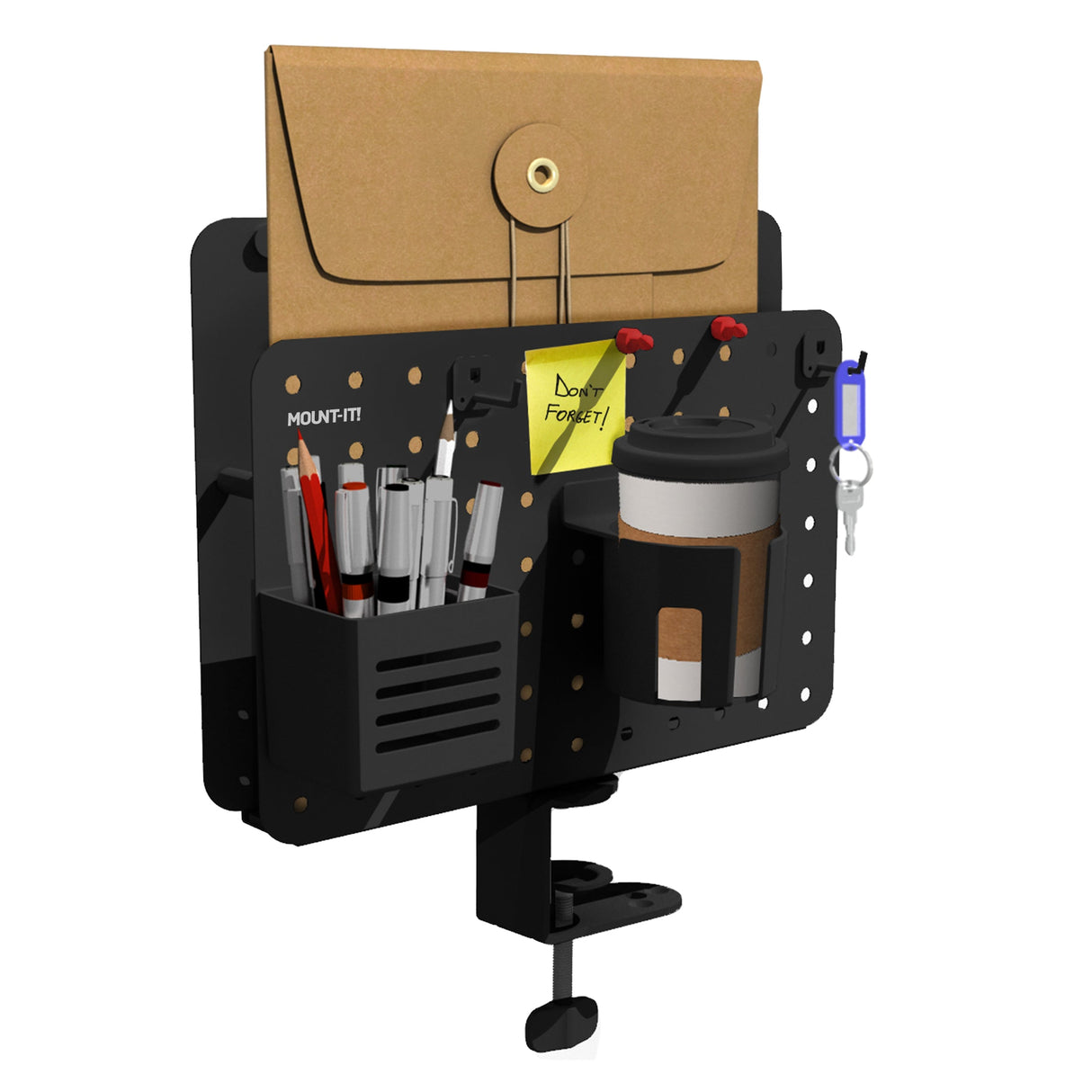 Desk Accessories - 360° Rotating Pegboard and Organizer with Accessories - Mount-It! -