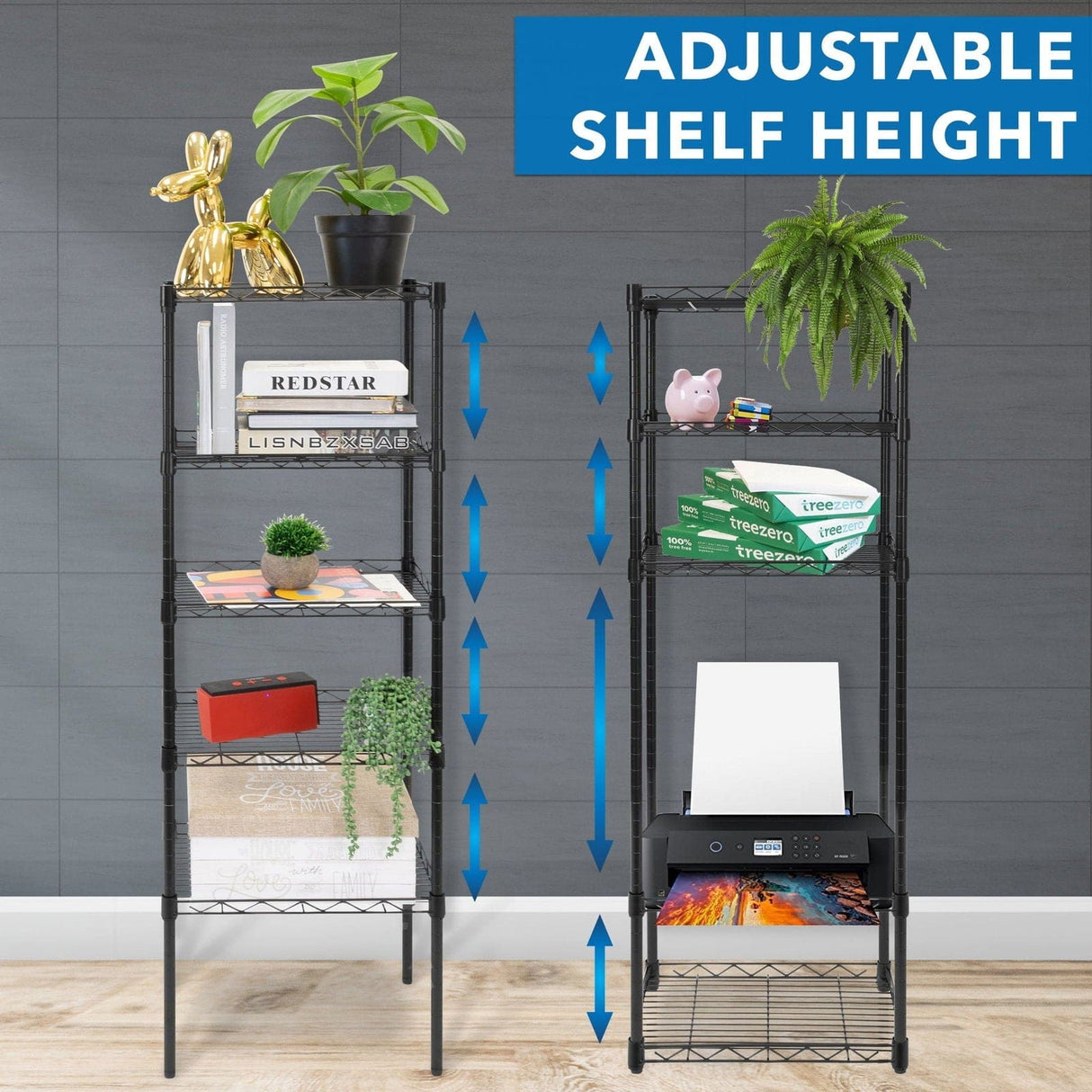 Storage - 5 Tier Metal Shelving Unit - Mount-It! - MI-7861