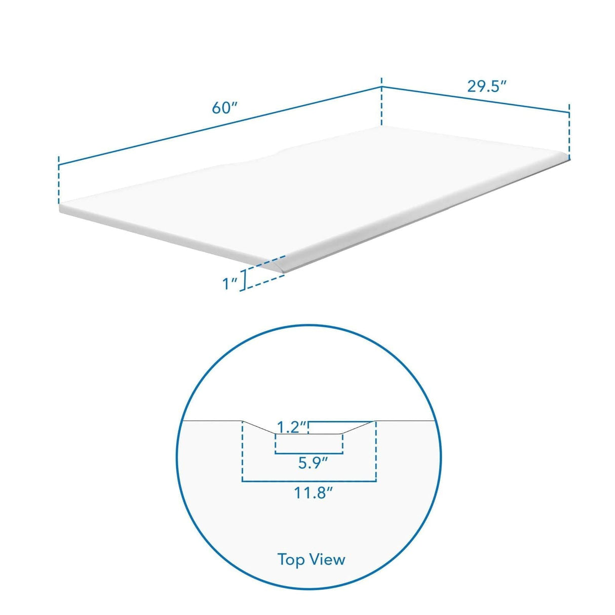 Tabletop - 60" Tabletop for Sit-Stand Desk - Mount-It! -