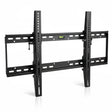 The Mount-It! Tilting TV Wall Mount in black features a slim profile, multiple adjustment holes, and an integrated top-center bubble level for secure, stylish flat-screen TV installation.