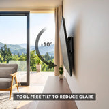 Tilted TV Wall Mount in a living room that overlooks the mountains.