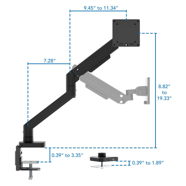 Mount-It! Heavy-Duty Monitor Mount with Gas Spring Arm for monitors up ...