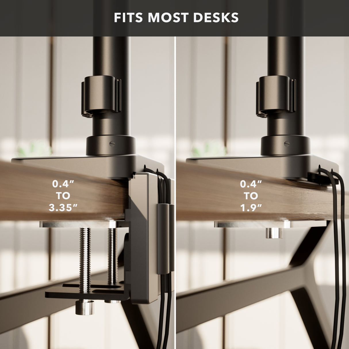 Heavy-Duty Monitor Mount with Pole & Gas Spring Arm