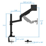 Heavy-Duty Monitor Mount with Pole & Gas Spring Arm