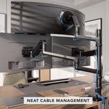 Heavy-Duty Triple Monitor Mount with Gas Spring Arms