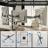 Heavy-Duty Triple Monitor Mount with Gas Spring Arms