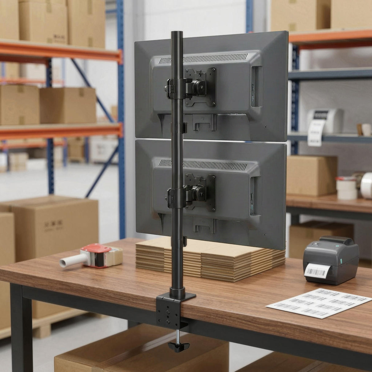 Vertical Stacking Dual Monitor Mount - Image 2 - Mount-It!