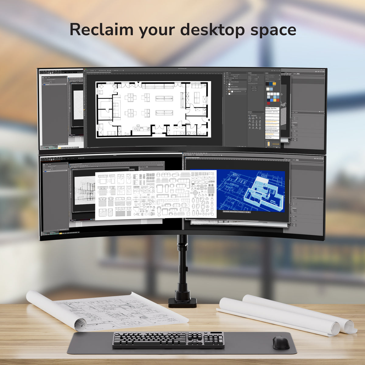 Highest Stack Monitor Heavy-Duty Dual Stacking Monitor Mount