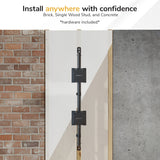 Install your Mount-It! Heavy-Duty Dual Stacked Monitor Wall Mount anywhere—brick, single wood stud, or concrete. Compatible and secure mounting for dual or stacked monitors. *Hardware included*.