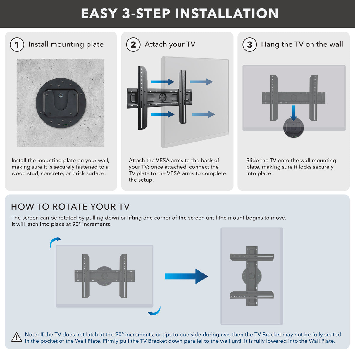 TV Wall Mount With Full 360 Degree Rotation