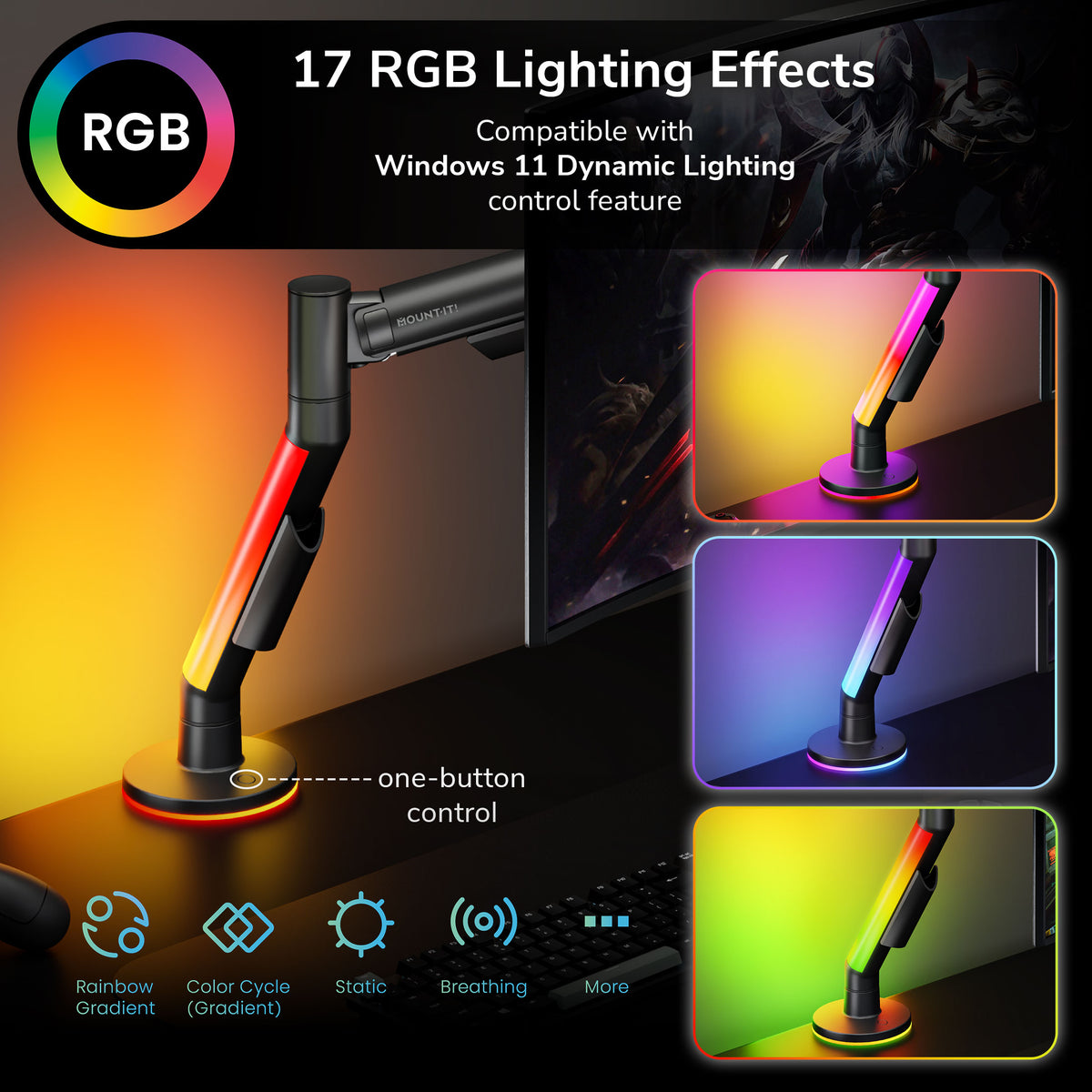 Monitor Mount with RGB Lighting