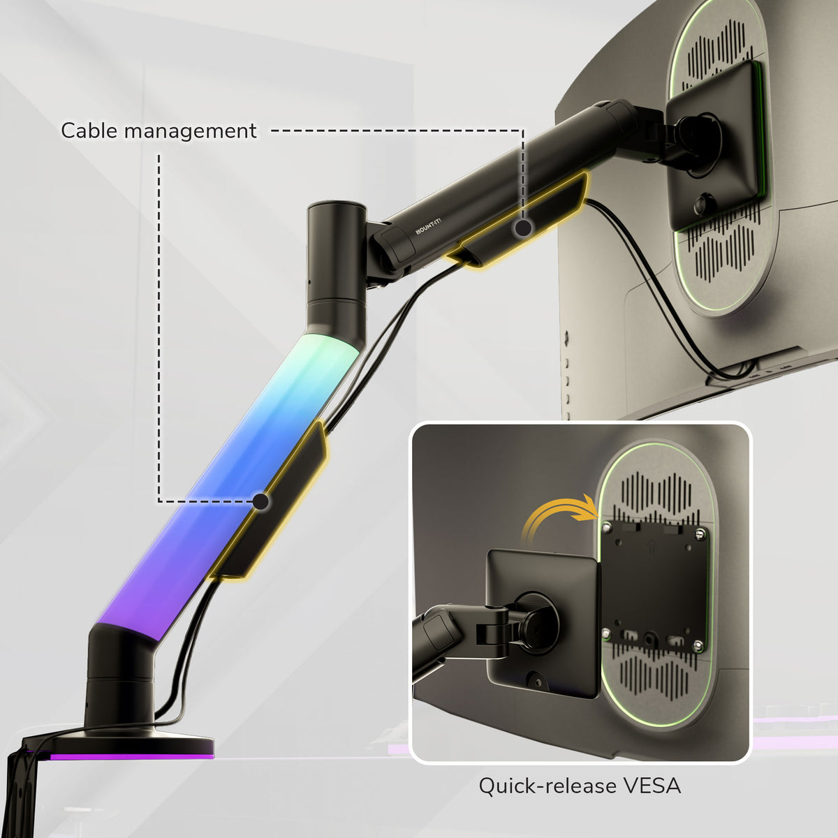 Monitor Mount with RGB Lighting